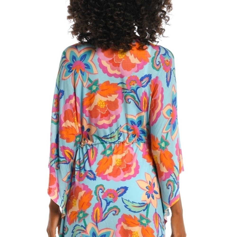 NWT LA BLANCA Breezy Beauty V-Neck Caftan Resort Wear Beach Swim L - Picture 2 of 7